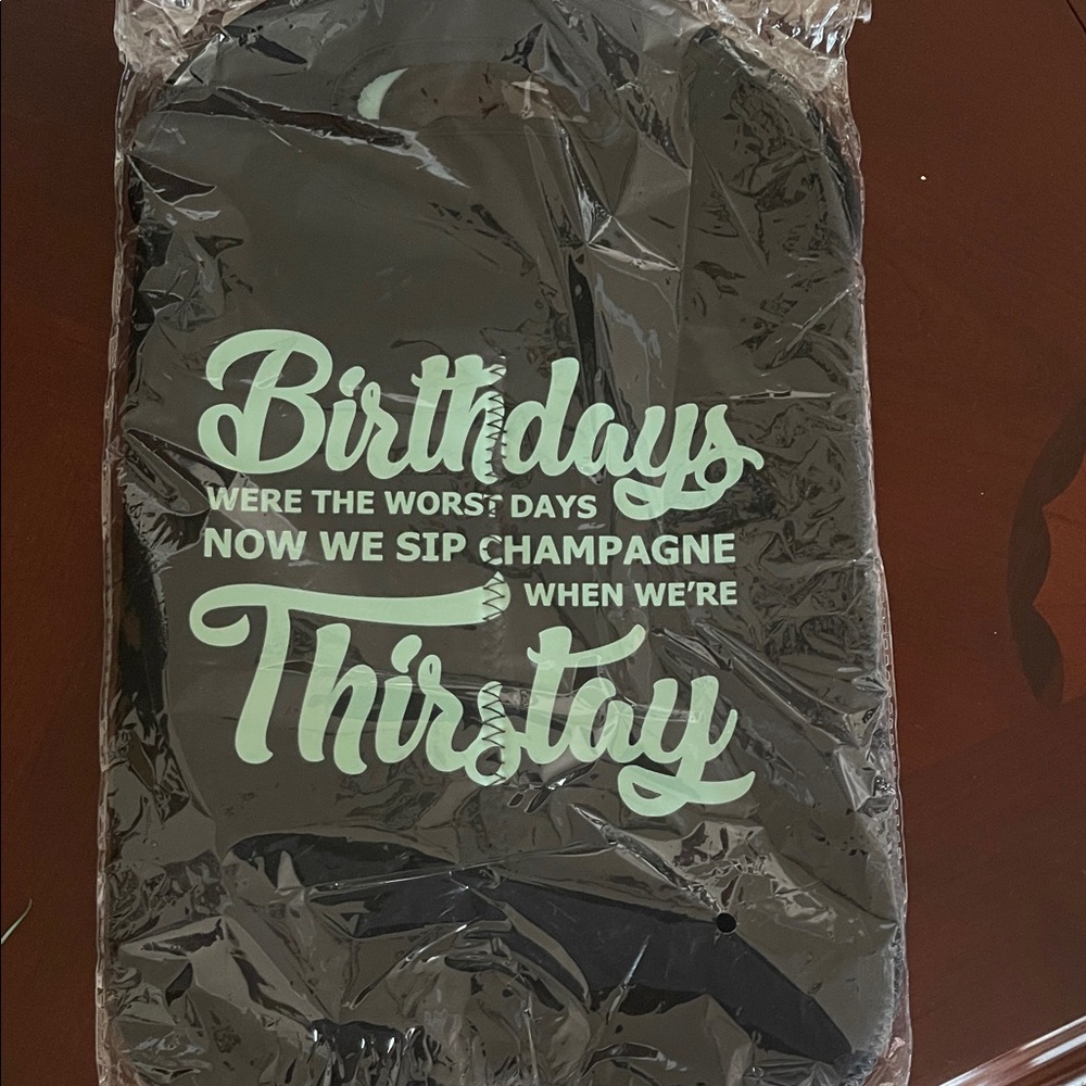 Black Wine Bag with Mint Text